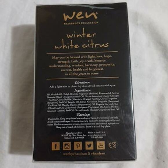 Wen WINTER WHITE CITRUS EDP NIB SEALED 3.4 oz Limited Edition Scent - Picture 2 of 7